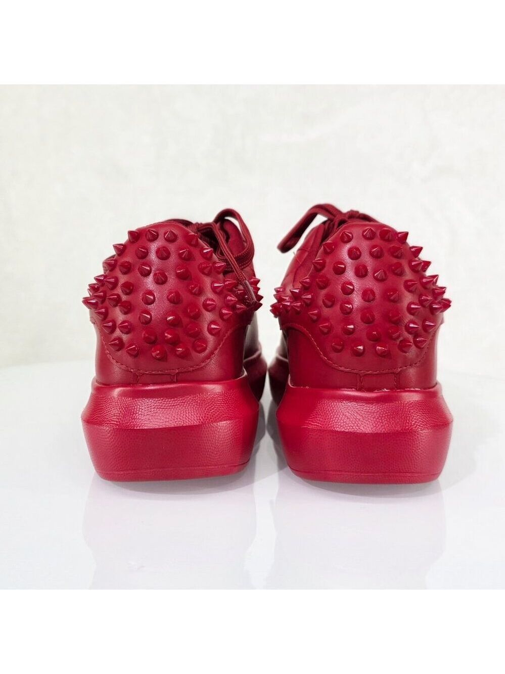 Mens Light Weight Spiked Sneakers Red Prince - Picture 6 of 8